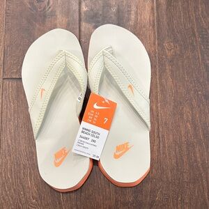 Nike Flip Flops - Cream and Orange